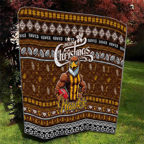 Hawks Football Xmas Quilt Australia AFL Mascot