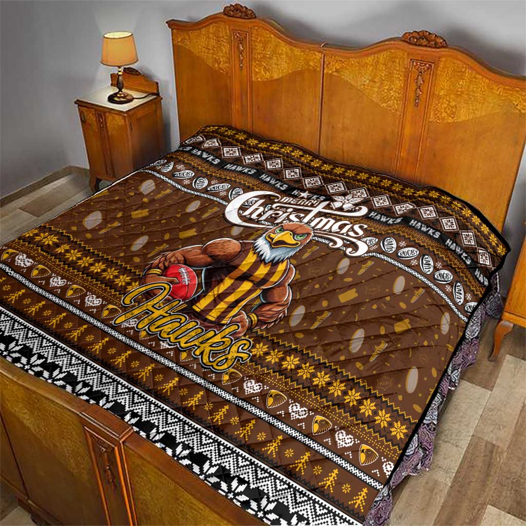 Hawks Football Xmas Quilt Australia AFL Mascot