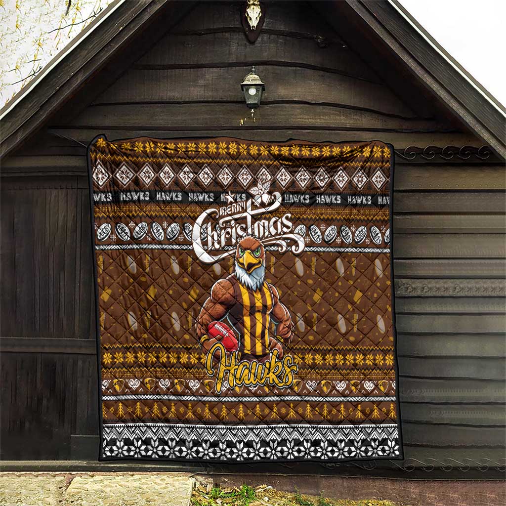 Hawks Football Xmas Quilt Australia AFL Mascot