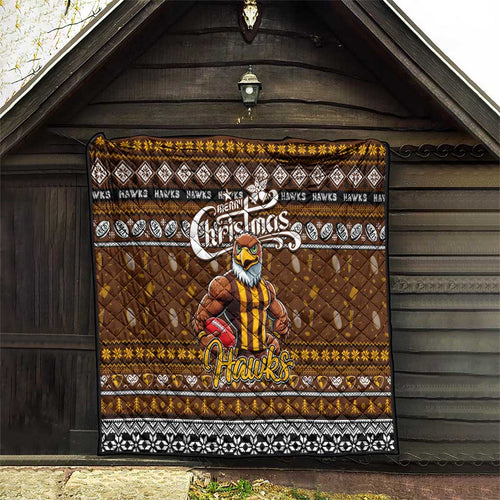 Hawks Football Xmas Quilt Australia AFL Mascot