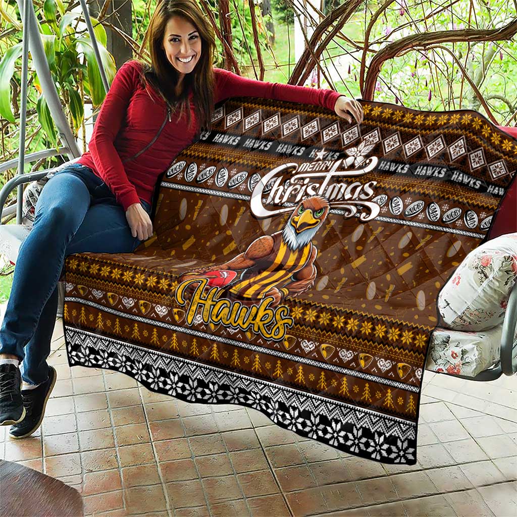 Hawks Football Xmas Quilt Australia AFL Mascot