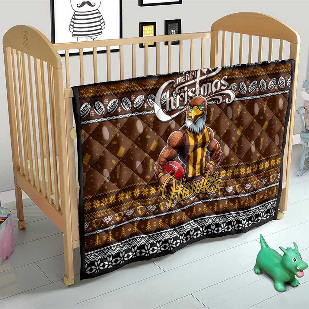Hawks Football Xmas Quilt Australia AFL Mascot