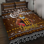 Hawks Football Xmas Quilt Bed Set Australia AFL Mascot
