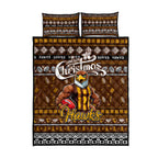 Hawks Football Xmas Quilt Bed Set Australia AFL Mascot