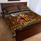Hawks Football Xmas Quilt Bed Set Australia AFL Mascot