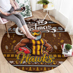 Hawks Football Xmas Round Carpet Australia AFL Mascot