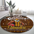 Hawks Football Xmas Round Carpet Australia AFL Mascot
