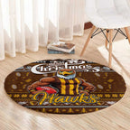 Hawks Football Xmas Round Carpet Australia AFL Mascot