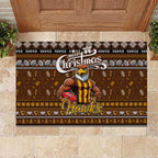 Hawks Football Xmas Rubber Doormat Australia AFL Mascot