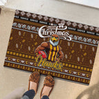 Hawks Football Xmas Rubber Doormat Australia AFL Mascot