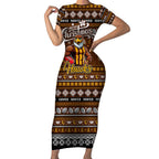 Personalized Hawks Rugby Xmas Short Sleeve Bodycon Dress Australia AFL Mascot