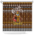Hawks Football Xmas Shower Curtain Australia AFL Mascot