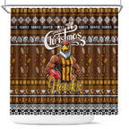Hawks Football Xmas Shower Curtain Australia AFL Mascot