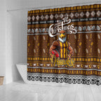 Hawks Football Xmas Shower Curtain Australia AFL Mascot