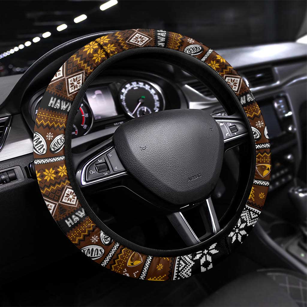 Hawks Football Xmas Steering Wheel Cover Australia AFL Mascot