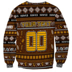 Personalized Hawks Rugby Xmas Sweatshirt Australia AFL Mascot