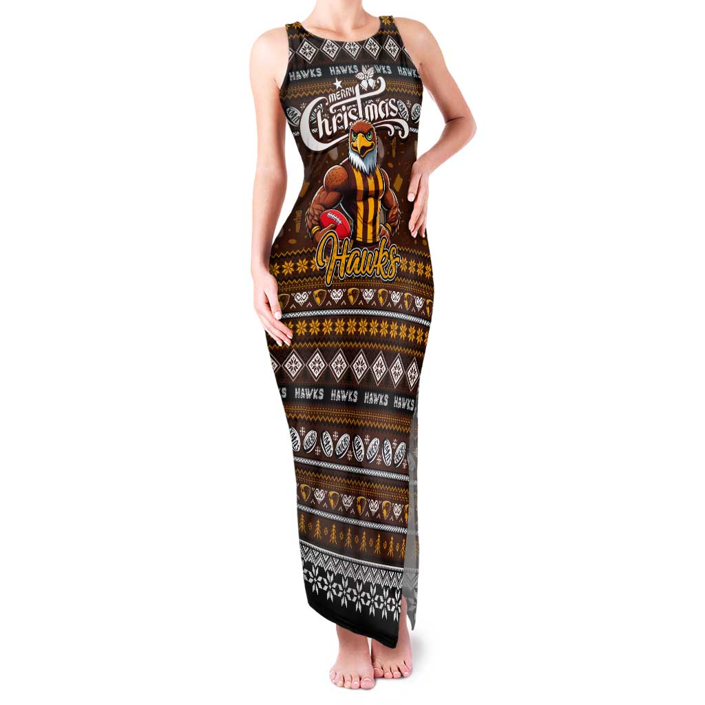 Personalized Hawks Rugby Xmas Tank Maxi Dress Australia AFL Mascot