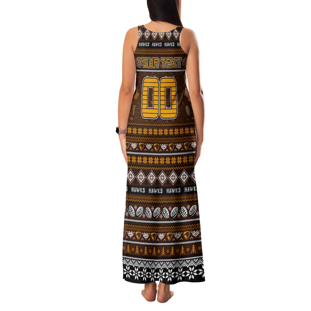 Personalized Hawks Rugby Xmas Tank Maxi Dress Australia AFL Mascot
