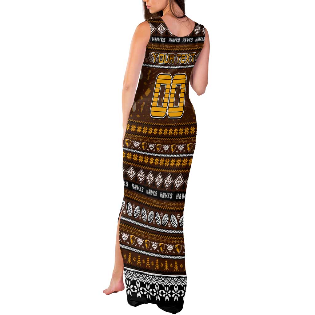 Personalized Hawks Rugby Xmas Tank Maxi Dress Australia AFL Mascot