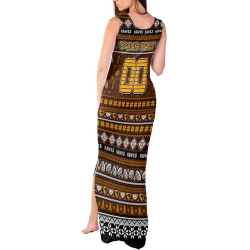 Personalized Hawks Rugby Xmas Tank Maxi Dress Australia AFL Mascot