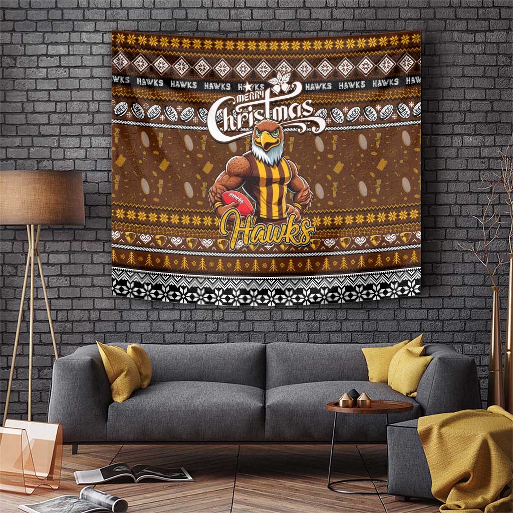 Hawks Football Xmas Tapestry Australia AFL Mascot