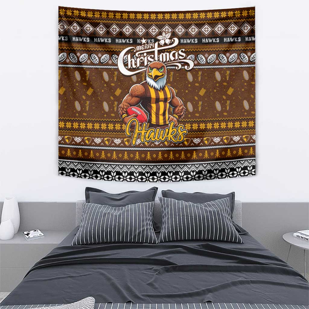 Hawks Football Xmas Tapestry Australia AFL Mascot