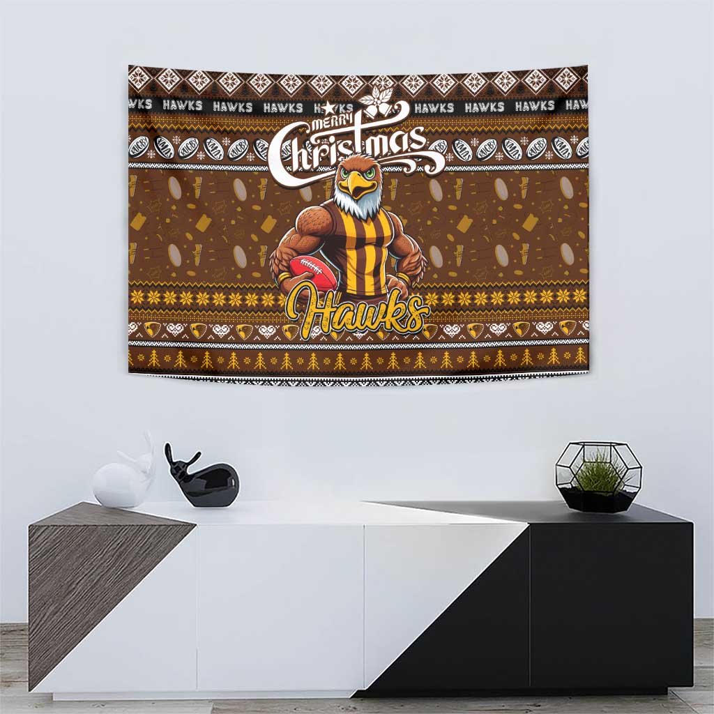 Hawks Football Xmas Tapestry Australia AFL Mascot
