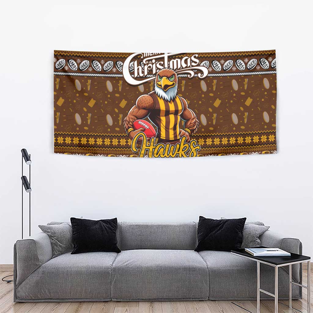 Hawks Football Xmas Tapestry Australia AFL Mascot