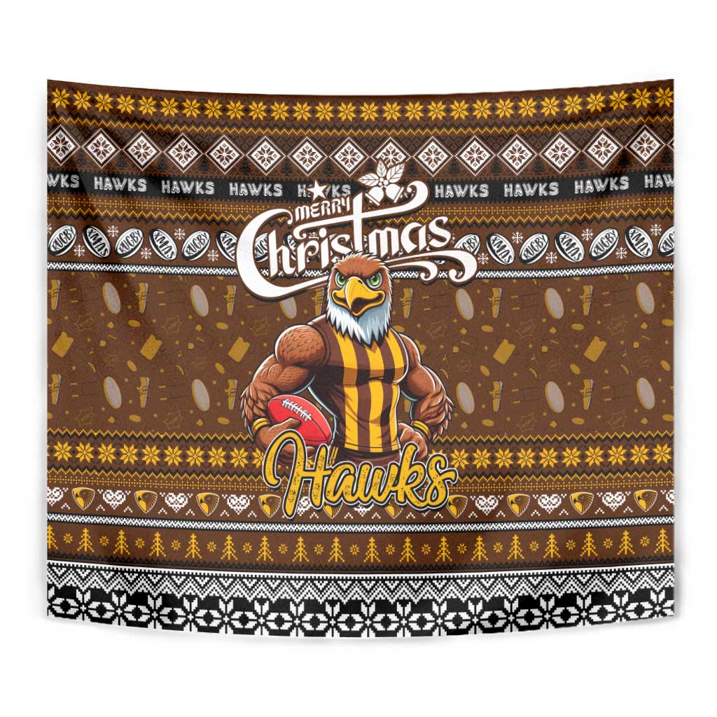 Hawks Football Xmas Tapestry Australia AFL Mascot