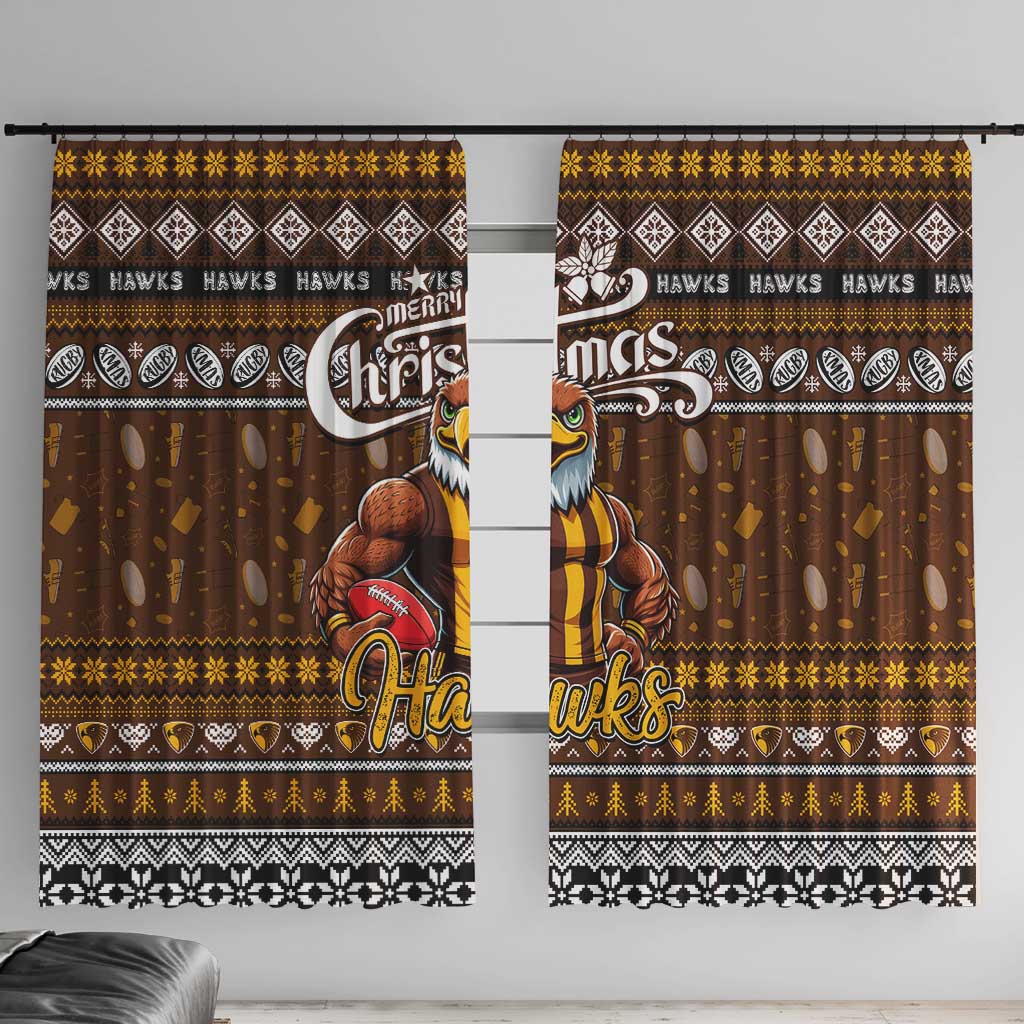 Hawks Football Xmas Window Curtain Australia AFL Mascot