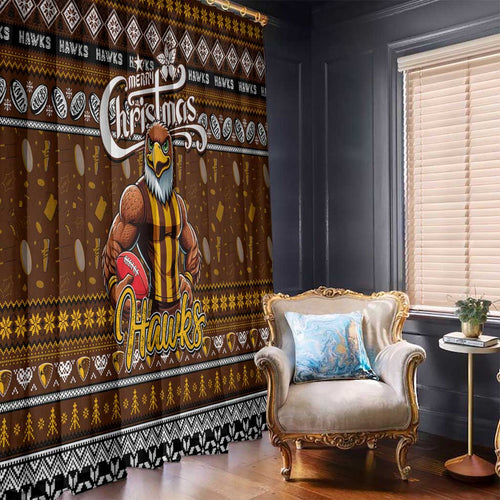 Hawks Football Xmas Window Curtain Australia AFL Mascot