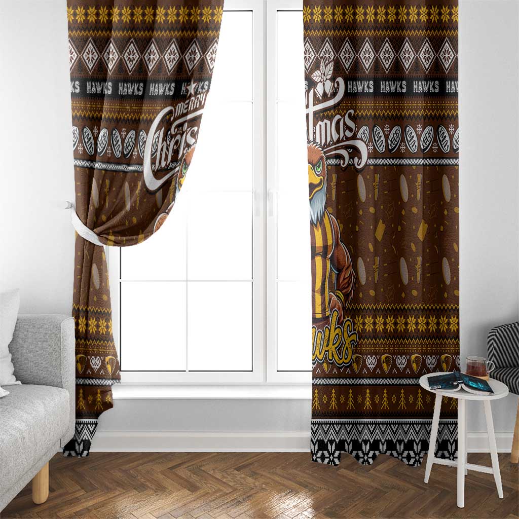 Hawks Football Xmas Window Curtain Australia AFL Mascot