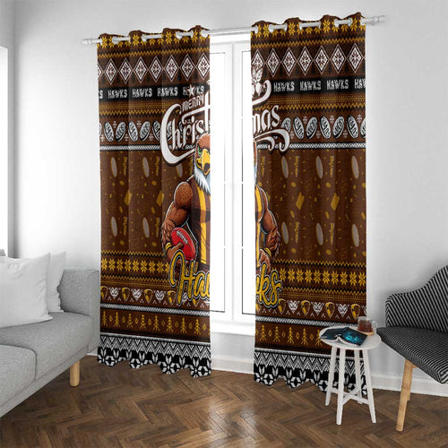 Hawks Football Xmas Window Curtain Australia AFL Mascot