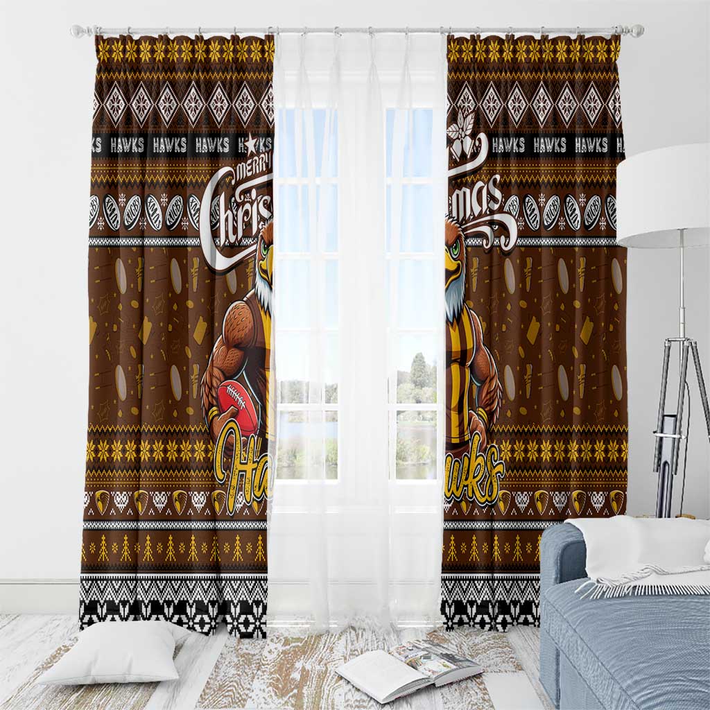 Hawks Football Xmas Window Curtain Australia AFL Mascot