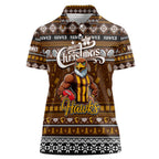 Personalized Hawks Rugby Xmas Women Polo Shirt Australia AFL Mascot