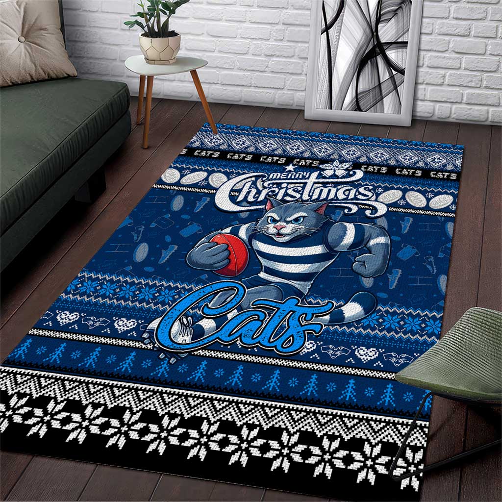 Cats Football Xmas Area Rug Australia AFL Mascot