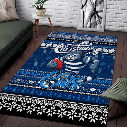 Cats Football Xmas Area Rug Australia AFL Mascot