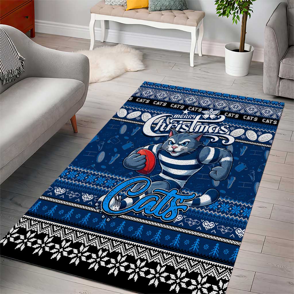 Cats Football Xmas Area Rug Australia AFL Mascot