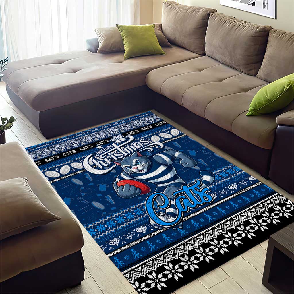 Cats Football Xmas Area Rug Australia AFL Mascot