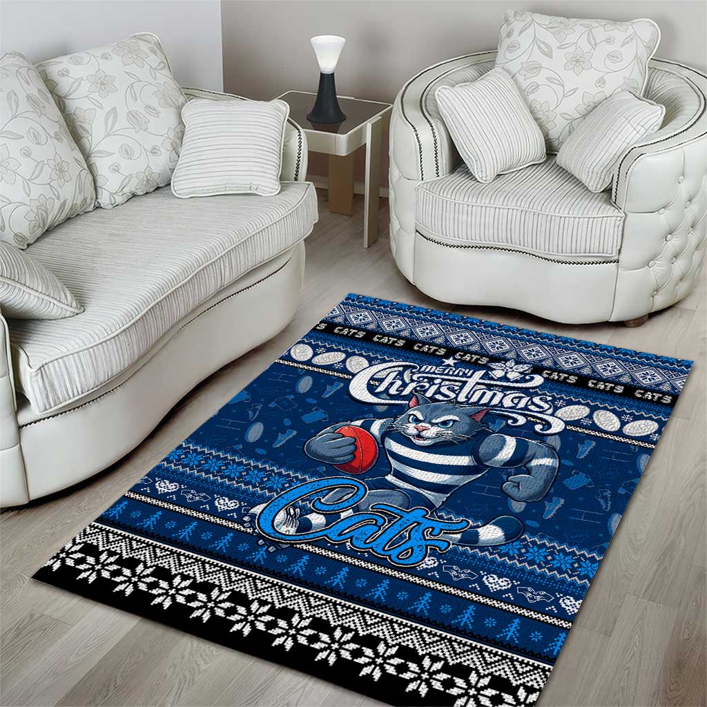Cats Football Xmas Area Rug Australia AFL Mascot