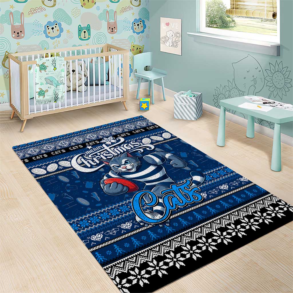 Cats Football Xmas Area Rug Australia AFL Mascot