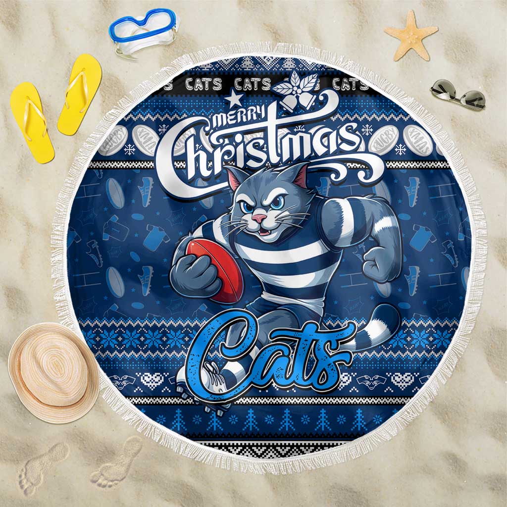 Cats Football Xmas Beach Blanket Australia AFL Mascot