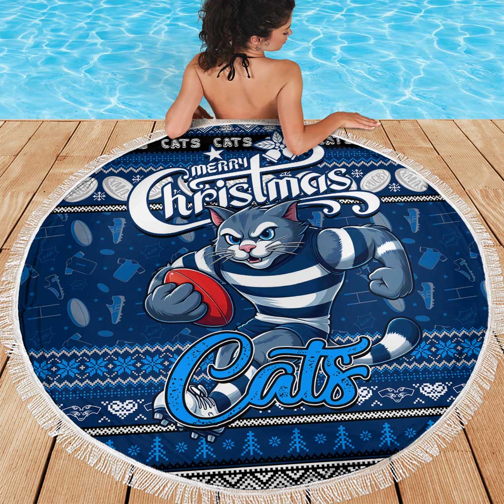 Cats Football Xmas Beach Blanket Australia AFL Mascot