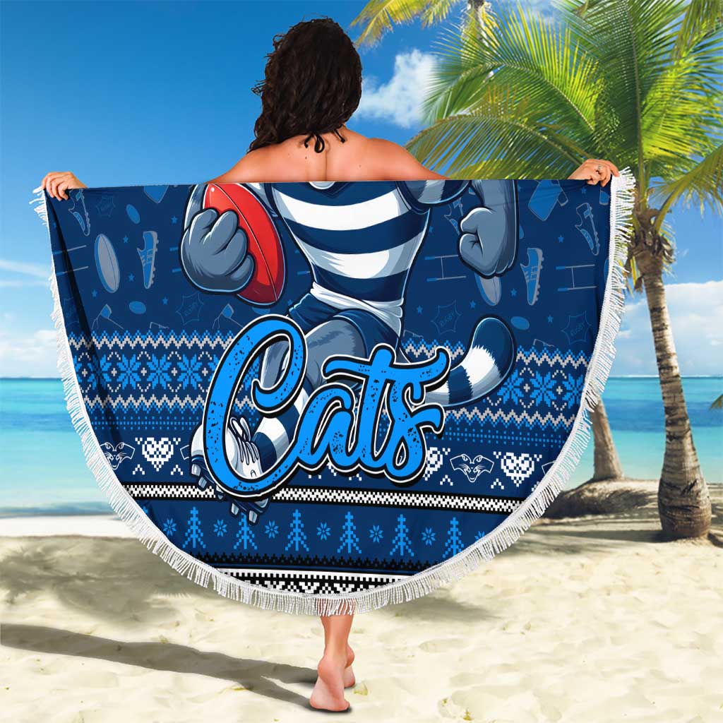 Cats Football Xmas Beach Blanket Australia AFL Mascot
