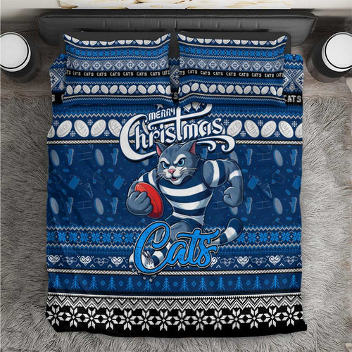 Cats Football Xmas Bedding Set Australia AFL Mascot