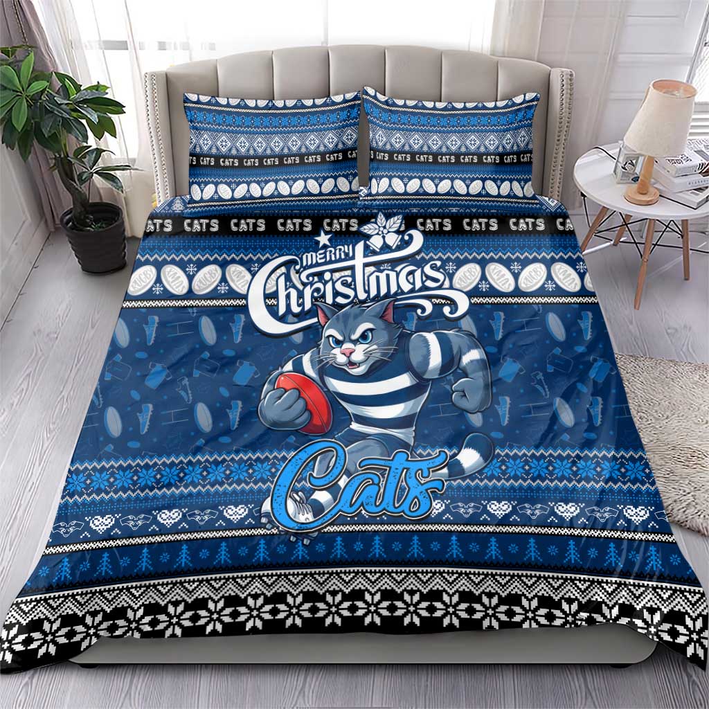 Cats Football Xmas Bedding Set Australia AFL Mascot