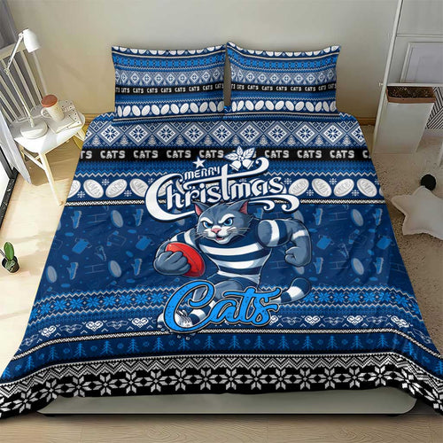 Cats Football Xmas Bedding Set Australia AFL Mascot