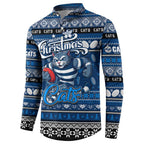 Personalized Cats Rugby Xmas Button Sweatshirt Australia AFL Mascot