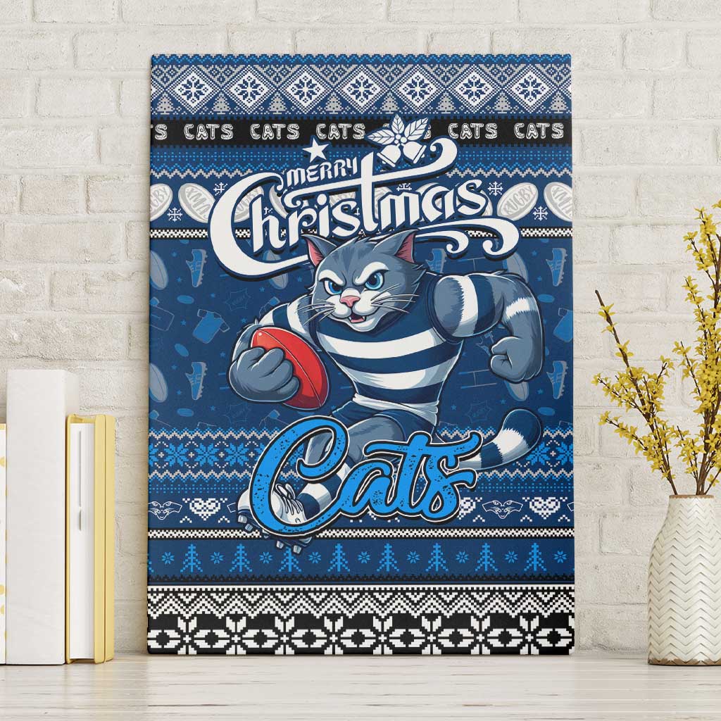 Cats Football Xmas Canvas Wall Art Australia AFL Mascot