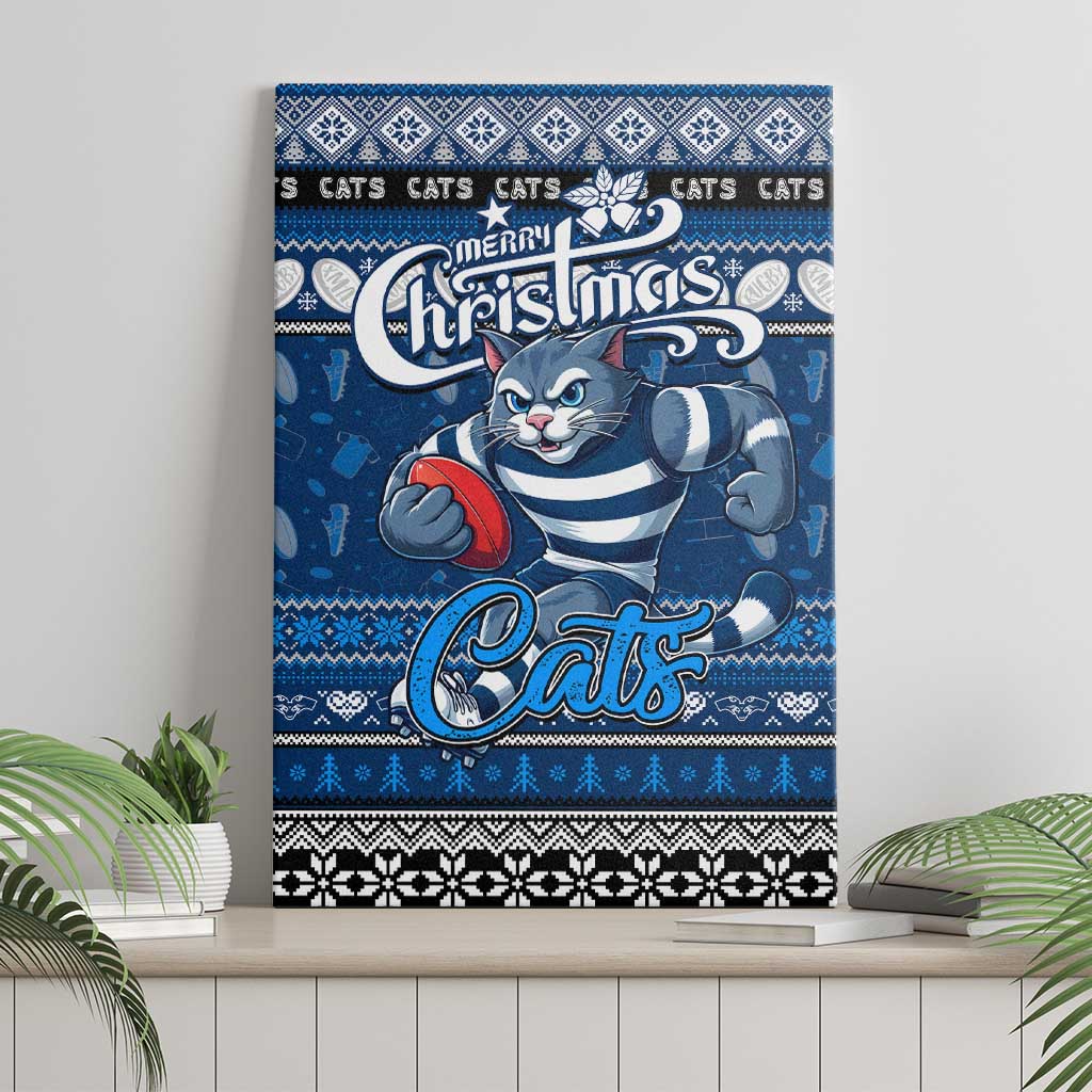 Cats Football Xmas Canvas Wall Art Australia AFL Mascot